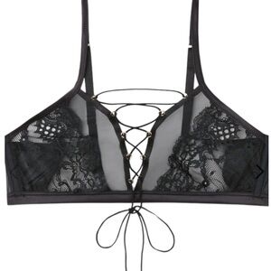 NWT Intimissimi Black Lace Triangle Bralette Size 34B